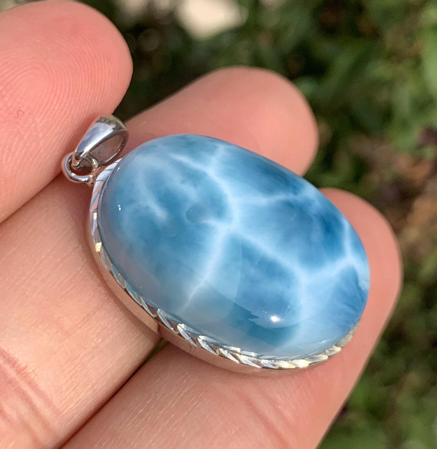 AAAA Natural Authentic Dominican Larimar Pendants, Larimar Stone,Gift For Her,Healing Stone Jewelry,Larimar Jewelry,ET006