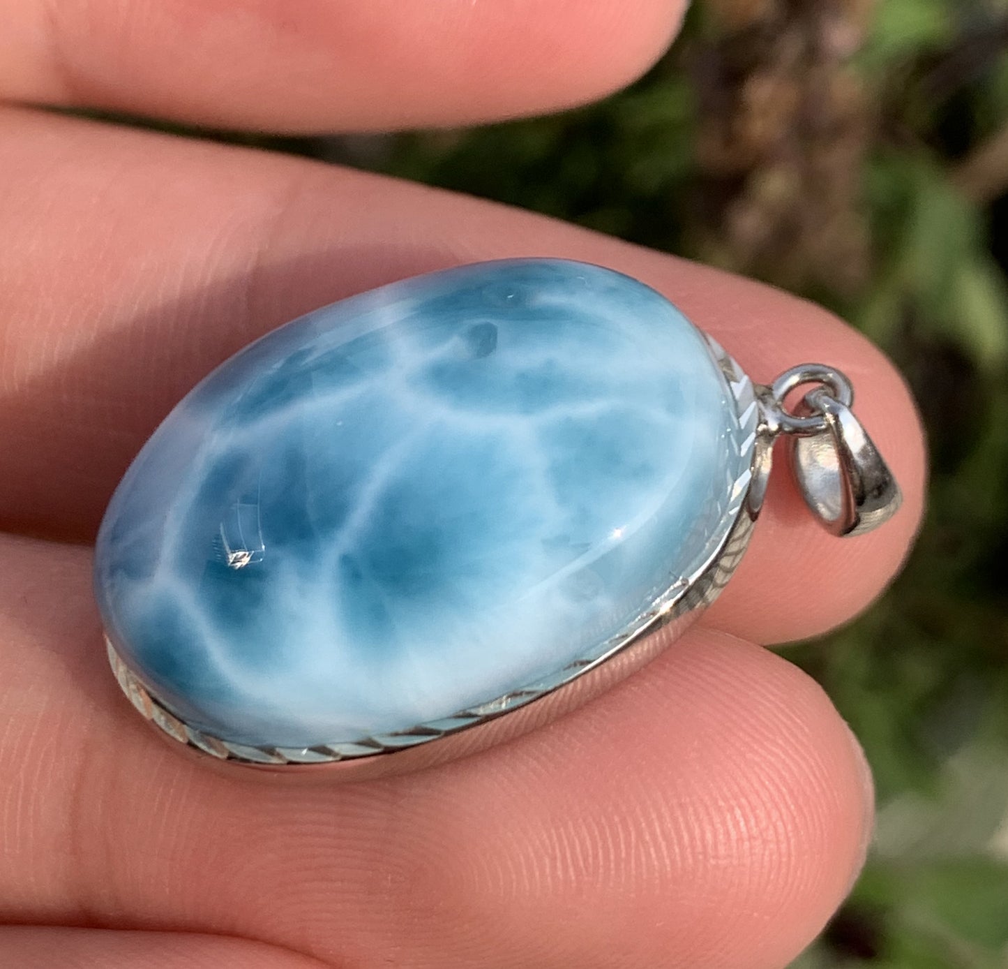 AAAA Natural Authentic Dominican Larimar Pendants, Larimar Stone,Gift For Her,Healing Stone Jewelry,Larimar Jewelry,ET006