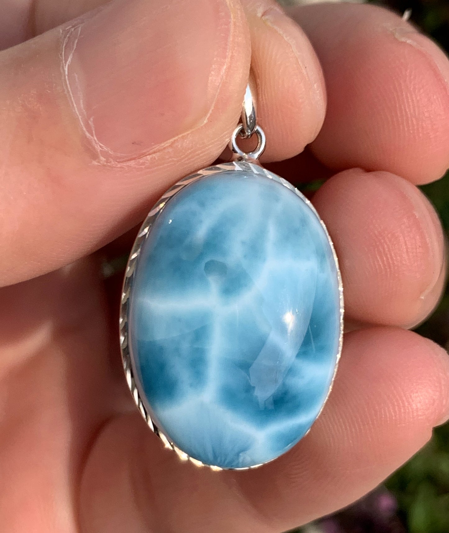 AAAA Natural Authentic Dominican Larimar Pendants, Larimar Stone,Gift For Her,Healing Stone Jewelry,Larimar Jewelry,ET006