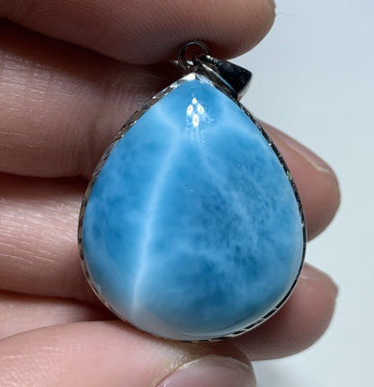 AAAA+ Natural Authentic Dominican Larimar Pendant,Gems Jewelry,Gems Pendant,Crystal Pendant,ET514