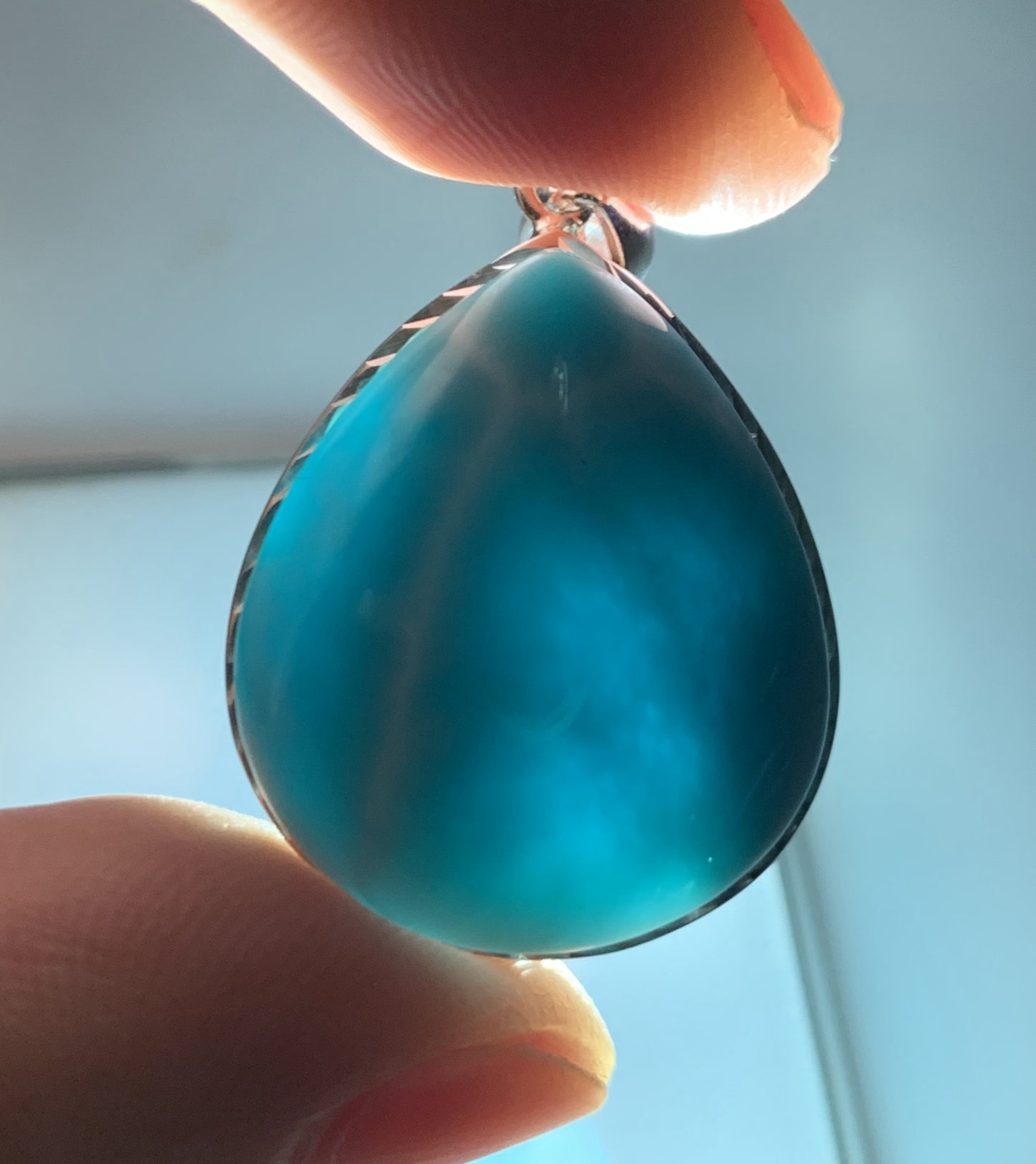 AAAA+ Natural Authentic Dominican Larimar Pendant,Gems Jewelry,Gems Pendant,Crystal Pendant,ET514