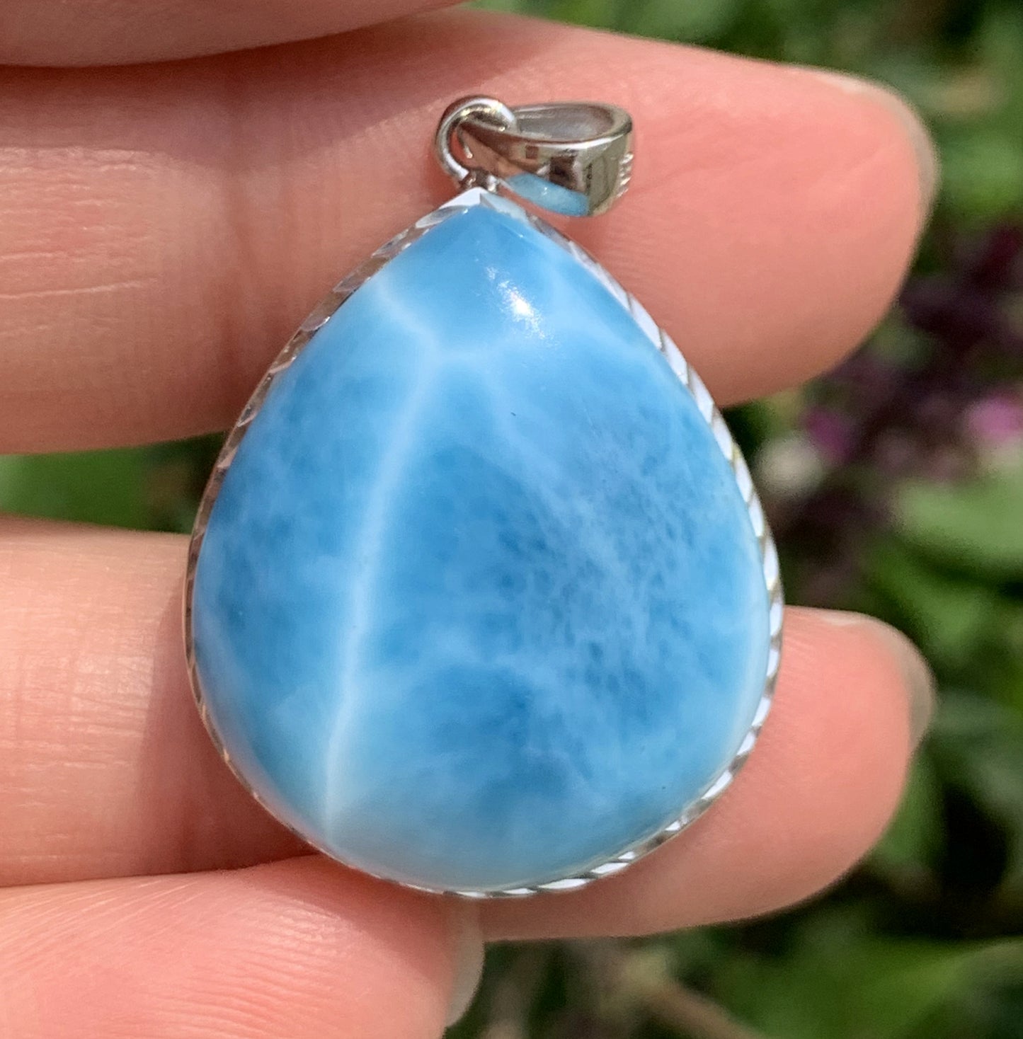 AAAA+ Natural Authentic Dominican Larimar Pendant,Gems Jewelry,Gems Pendant,Crystal Pendant,ET514