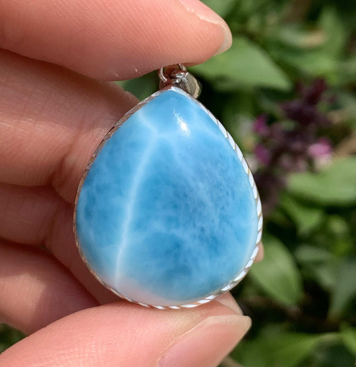 AAAA+ Natural Authentic Dominican Larimar Pendant,Gems Jewelry,Gems Pendant,Crystal Pendant,ET514