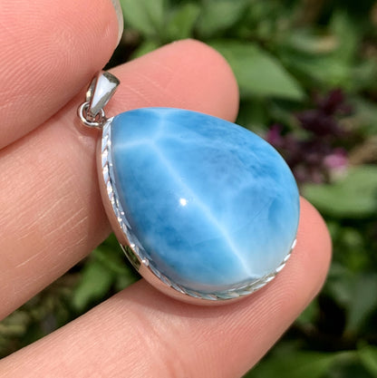 AAAA+ Natural Authentic Dominican Larimar Pendant,Gems Jewelry,Gems Pendant,Crystal Pendant,ET514