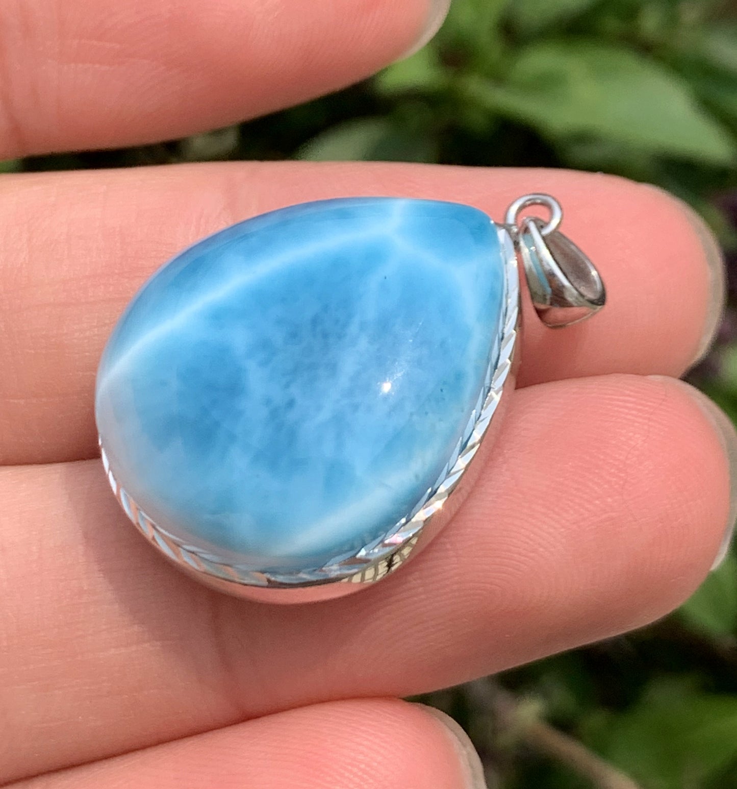 AAAA+ Natural Authentic Dominican Larimar Pendant,Gems Jewelry,Gems Pendant,Crystal Pendant,ET514