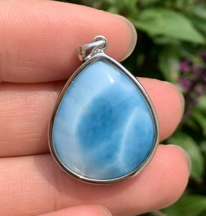 AAAA+ Natural Authentic Dominican Larimar Pendant,Gems Jewelry,Gems Pendant,Crystal Pendant,ET514