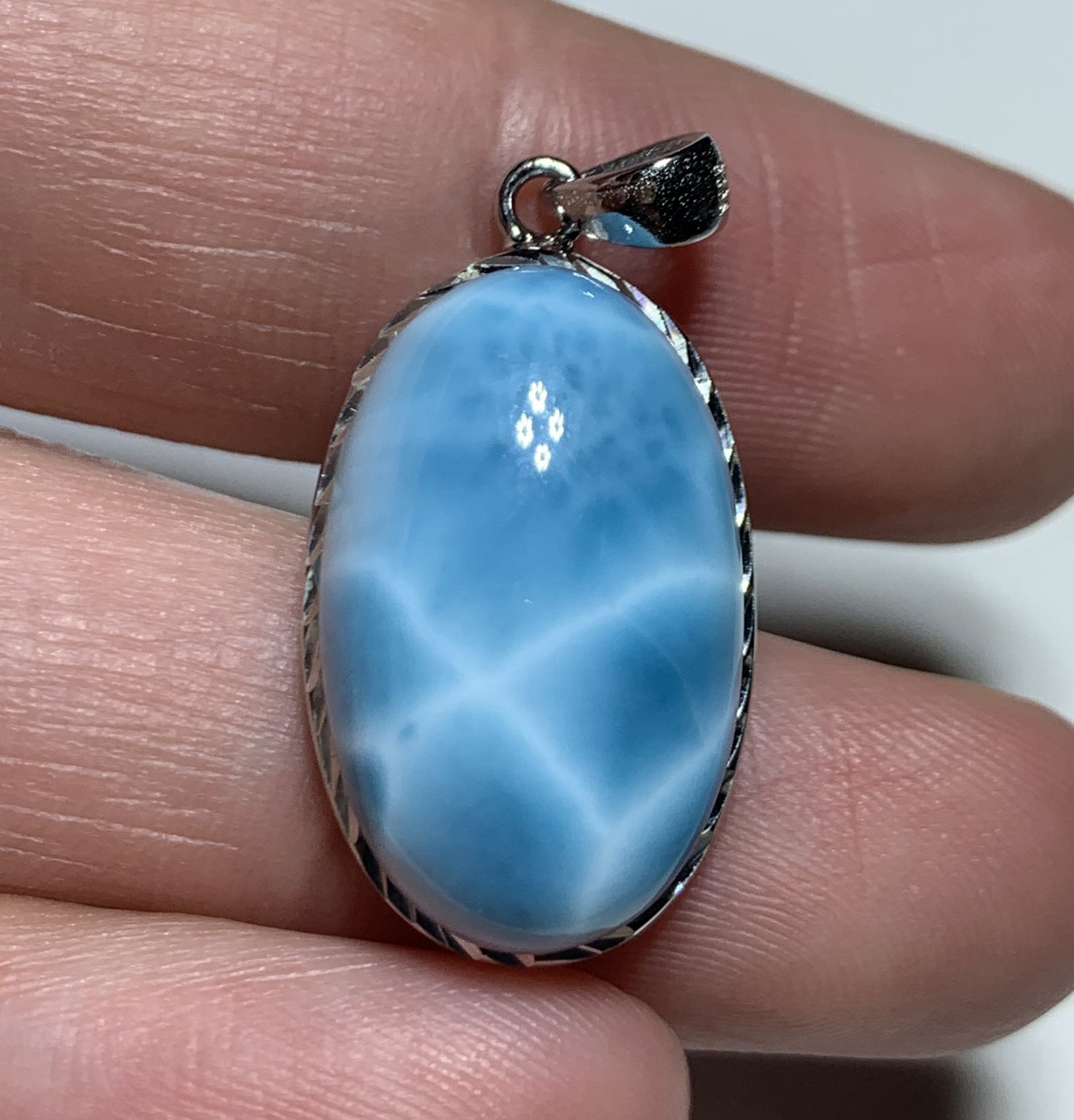 AAAA Natural Authentic Dominican Larimar Pendant,Larimar Necklace,Crystal Pendant,Gems Pendant ET198