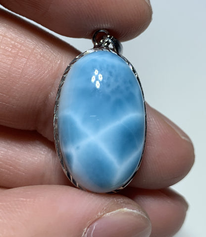 AAAA Natural Authentic Dominican Larimar Pendant,Larimar Necklace,Crystal Pendant,Gems Pendant ET198