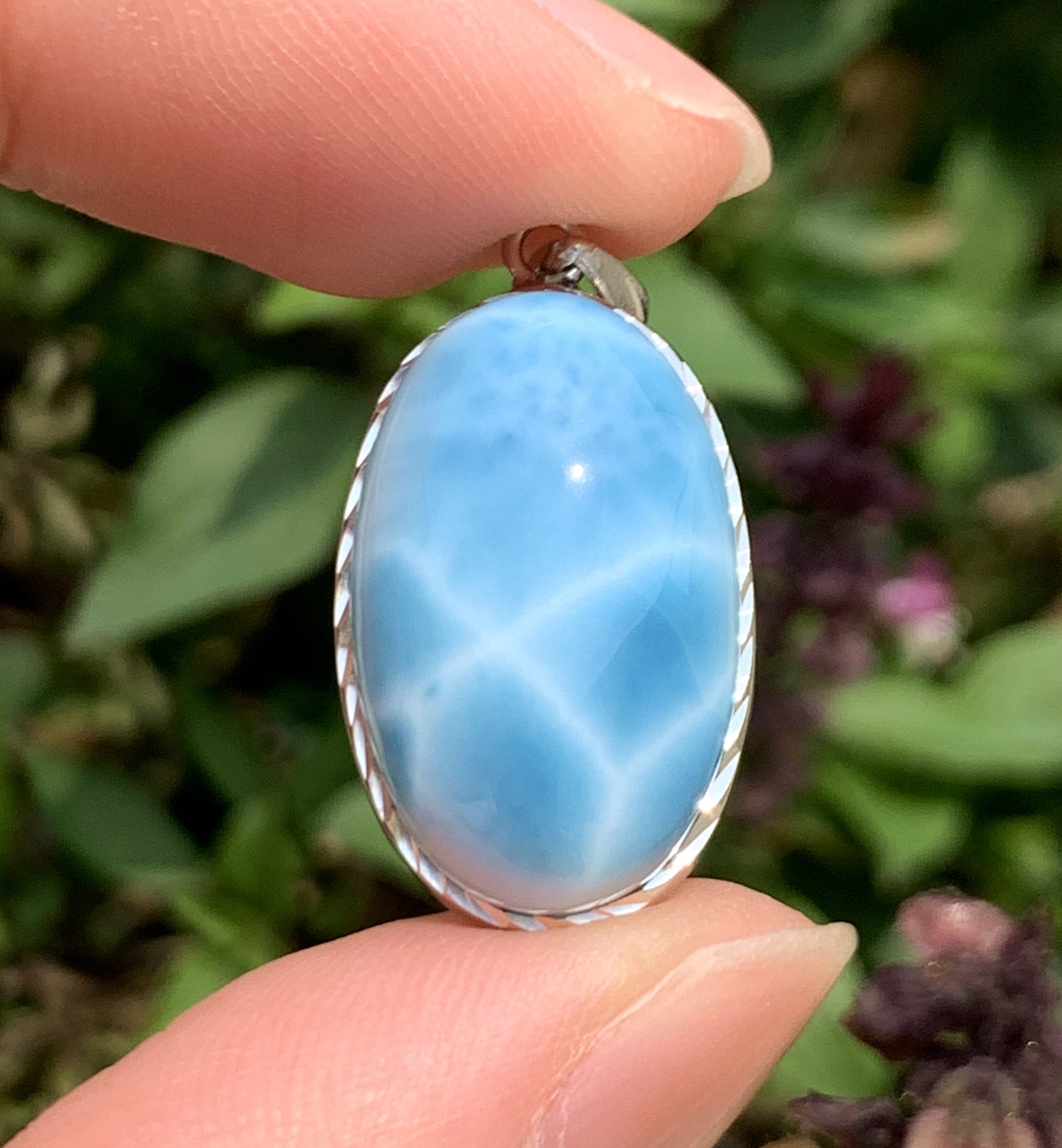 AAAA Natural Authentic Dominican Larimar Pendant,Larimar Necklace,Crystal Pendant,Gems Pendant ET198