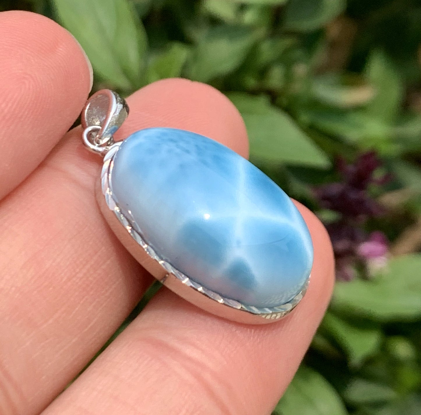 AAAA Natural Authentic Dominican Larimar Pendant,Larimar Necklace,Crystal Pendant,Gems Pendant ET198