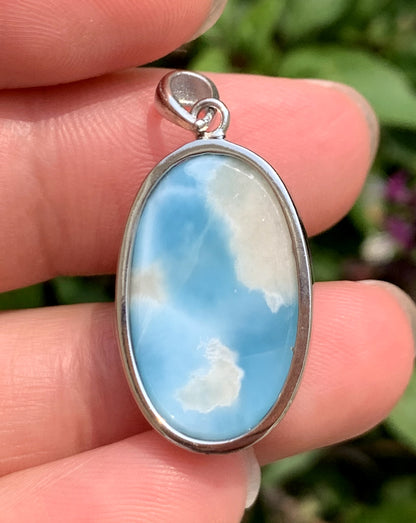 AAAA Natural Authentic Dominican Larimar Pendant,Larimar Necklace,Crystal Pendant,Gems Pendant ET198