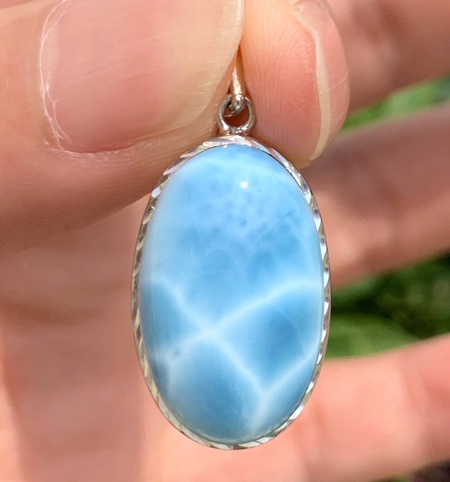 AAAA Natural Authentic Dominican Larimar Pendant,Larimar Necklace,Crystal Pendant,Gems Pendant ET198