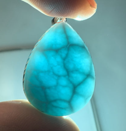 AAAA Natural Authentic Dominican Larimar Pendant,Gems Jewelry,Gems Pendant,Crystal Pendant ET921