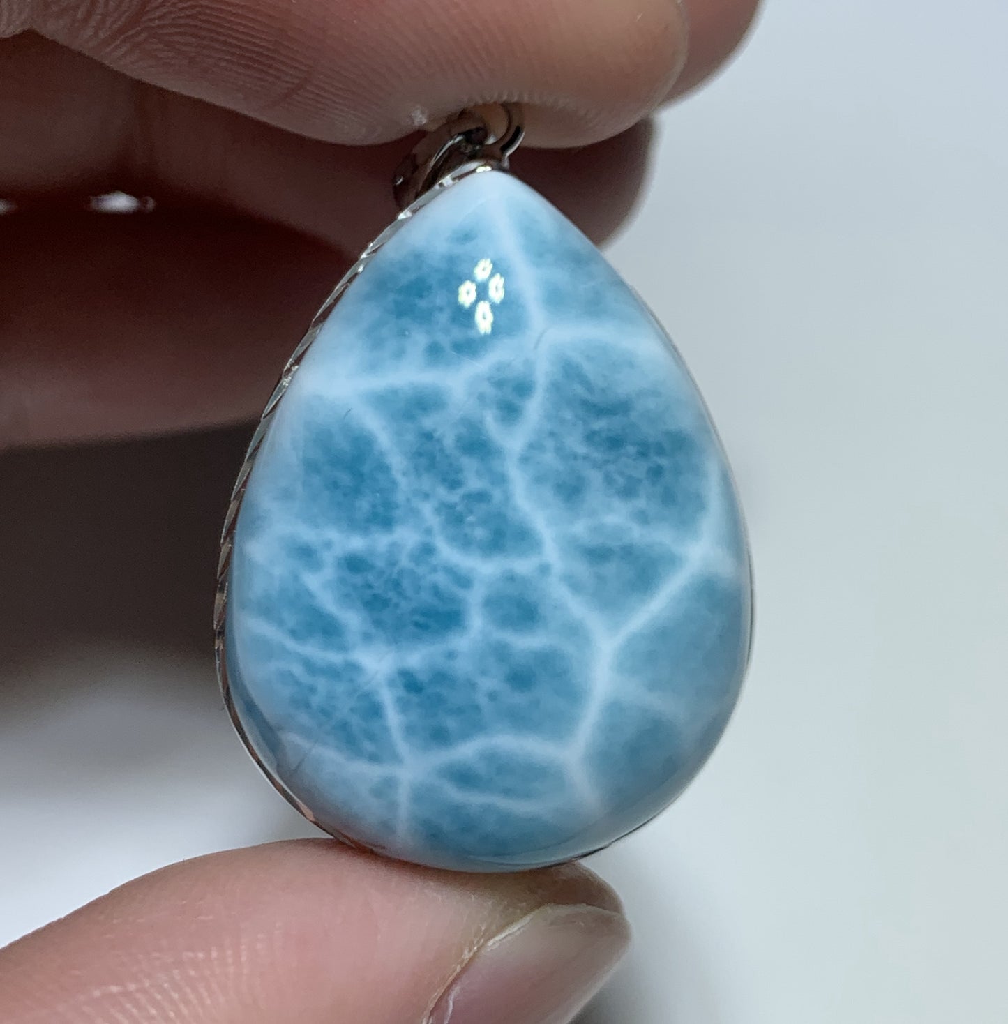 AAAA Natural Authentic Dominican Larimar Pendant,Gems Jewelry,Gems Pendant,Crystal Pendant ET921