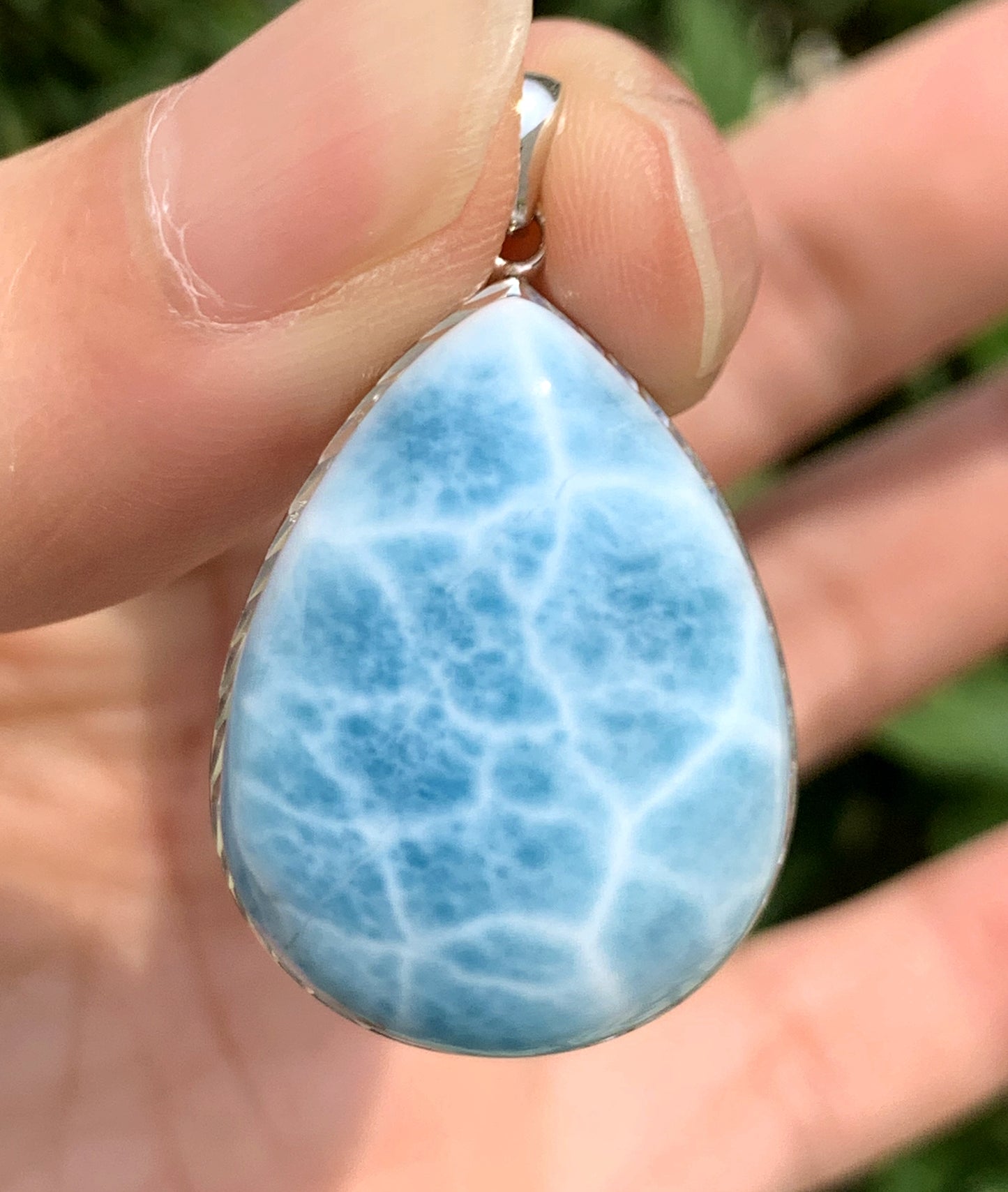 AAAA Natural Authentic Dominican Larimar Pendant,Gems Jewelry,Gems Pendant,Crystal Pendant ET921