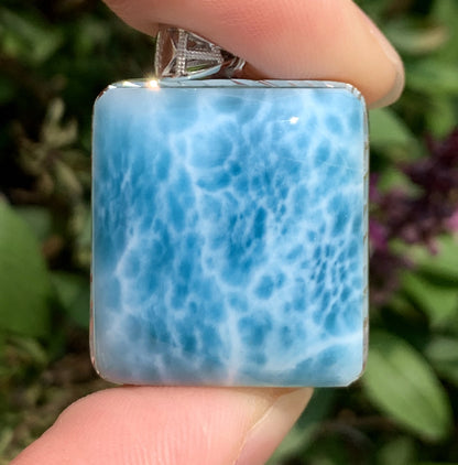 AAAA+ Natural Authentic Dominican Larimar Pendant,Larimar Necklace,Crystal Pendant,Gems Pendant ET289