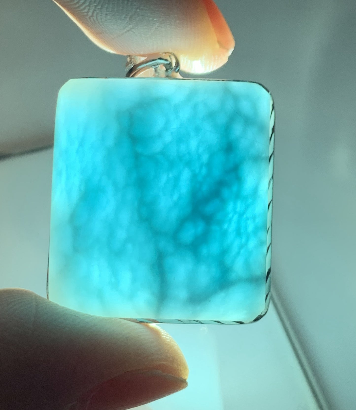 AAAA+ Natural Authentic Dominican Larimar Pendant,Larimar Necklace,Crystal Pendant,Gems Pendant ET289