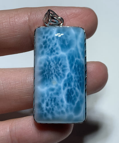 AAAA+ Natural Authentic Dominican Larimar Pendant,Gems Jewelry,Gems Pendant,Crystal Pendant ET884