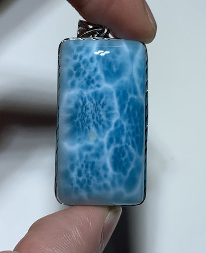 AAAA+ Natural Authentic Dominican Larimar Pendant,Gems Jewelry,Gems Pendant,Crystal Pendant ET884