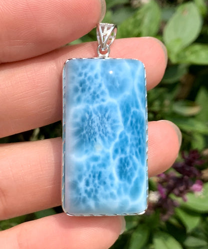 AAAA+ Natural Authentic Dominican Larimar Pendant,Gems Jewelry,Gems Pendant,Crystal Pendant ET884