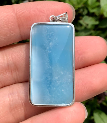 AAAA+ Natural Authentic Dominican Larimar Pendant,Gems Jewelry,Gems Pendant,Crystal Pendant ET884