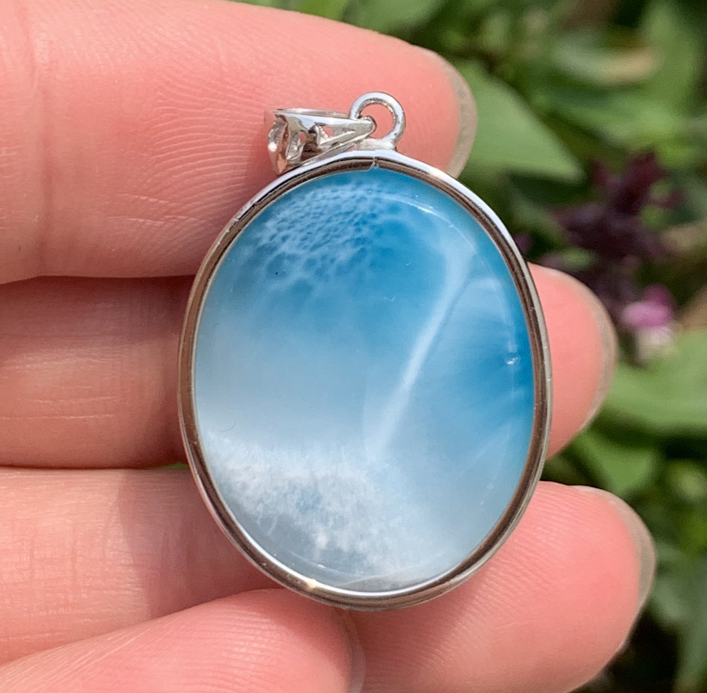 AAAA+ Natural Authentic Dominican Larimar Pendant,Gems Jewelry,Gems Pendant,Crystal Pendant ET882