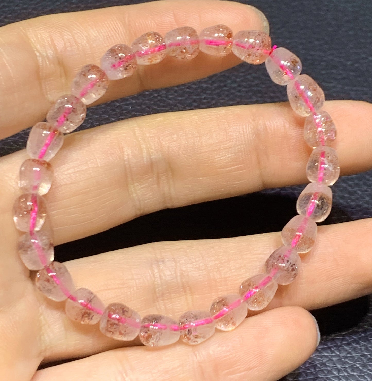 AAA+ Natural Authentic Brazil Golden Strawberry Quartz Bracelet,Gems Jewelry,Gems Bracelet,Apple shape Bracelet,Crystal Bracelet,ET1049