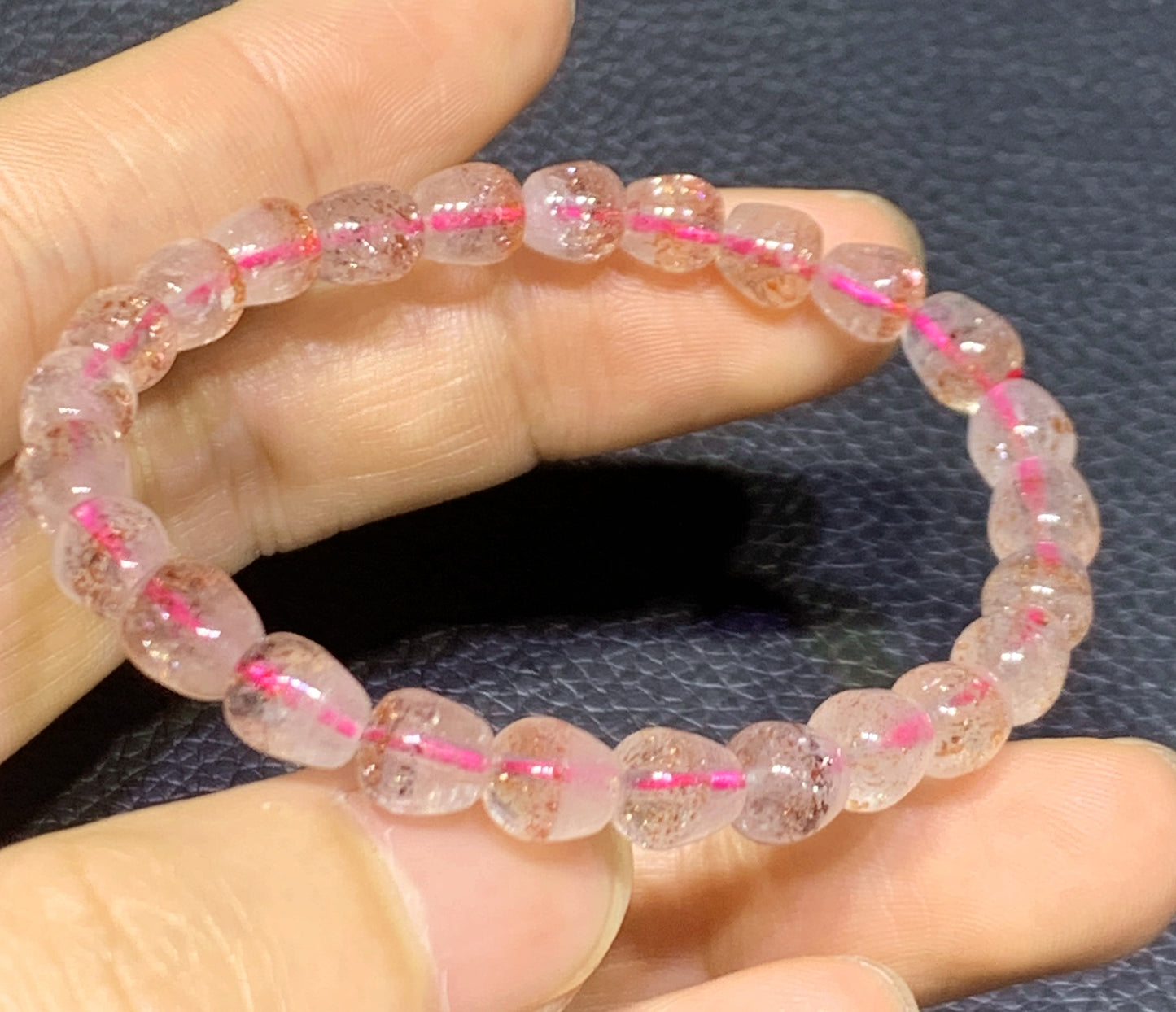 AAA+ Natural Authentic Brazil Golden Strawberry Quartz Bracelet,Gems Jewelry,Gems Bracelet,Apple shape Bracelet,Crystal Bracelet,ET1049