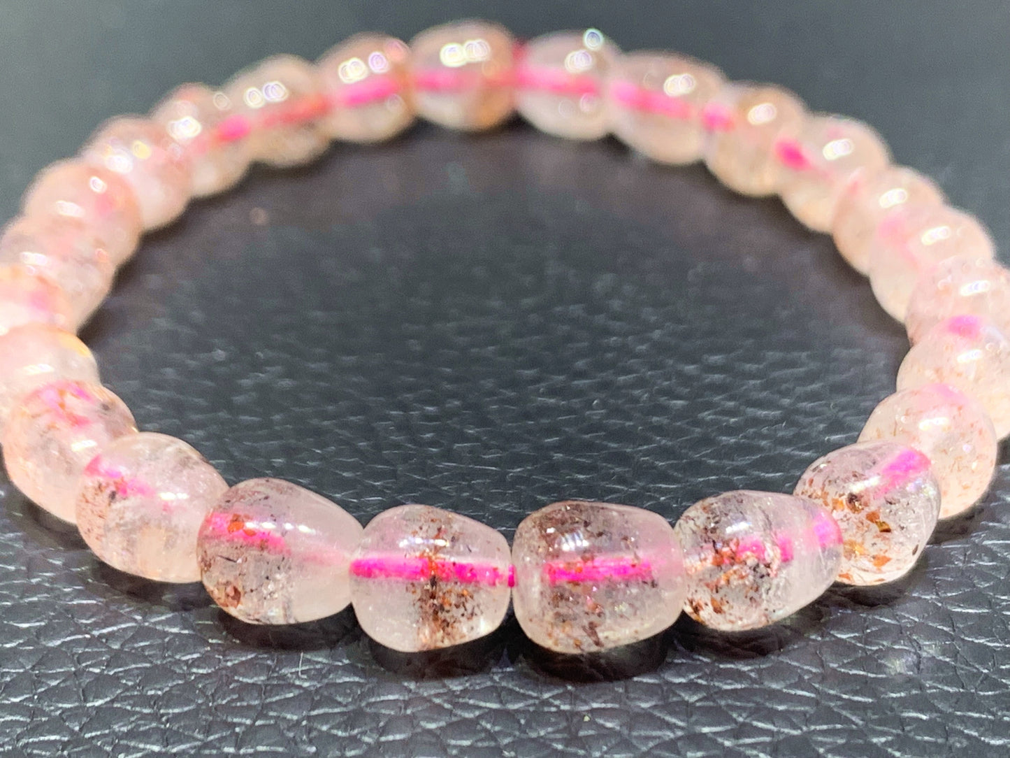 AAA+ Natural Authentic Brazil Golden Strawberry Quartz Bracelet,Gems Jewelry,Gems Bracelet,Apple shape Bracelet,Crystal Bracelet,ET1049