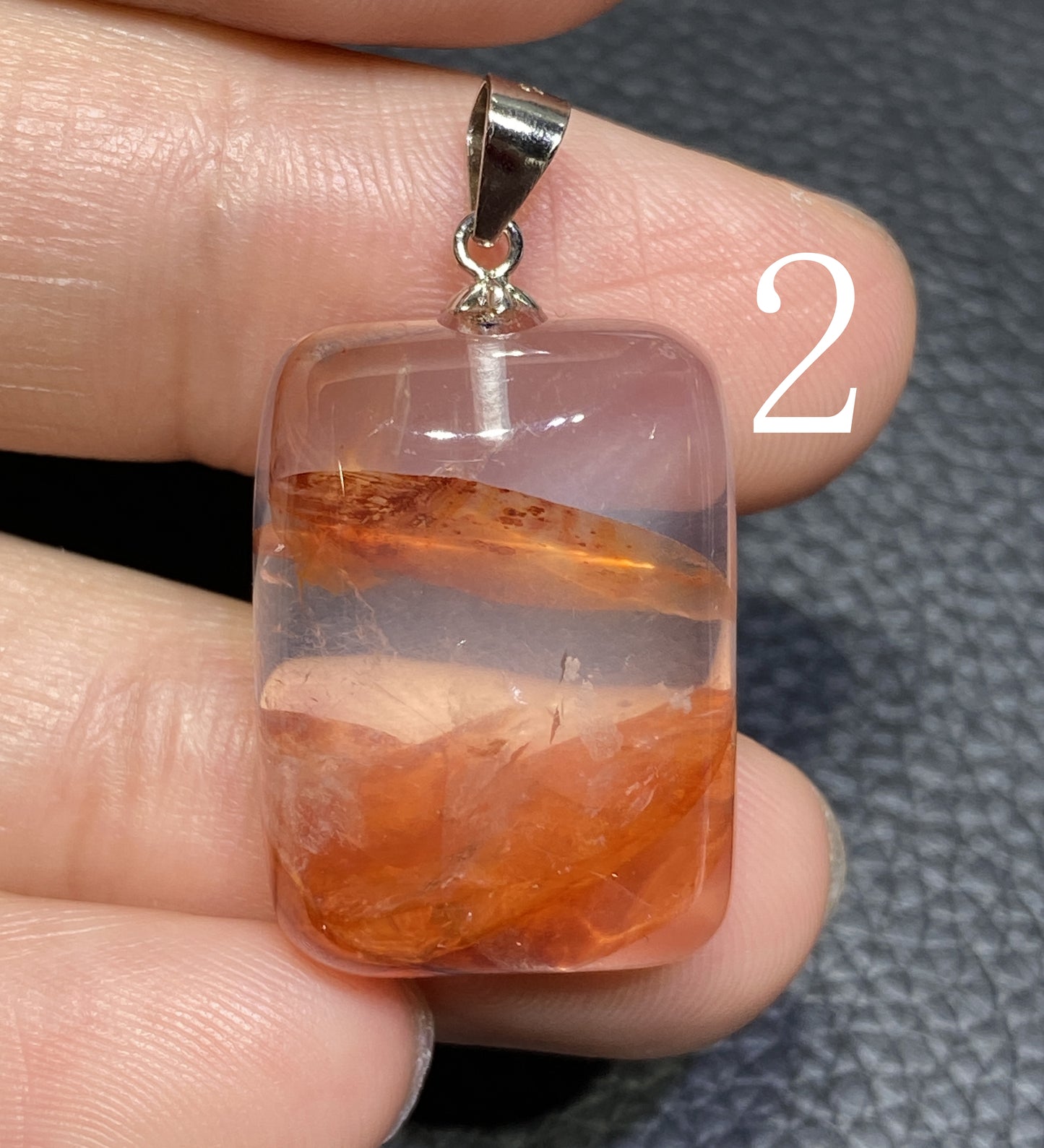 AAAA+ Natural Authentic Red Hematoid Lepidocrocite Quartz Pendant ,925 Silver Pendant,Handmade jewelry,Gemstone Jewelry ET1132