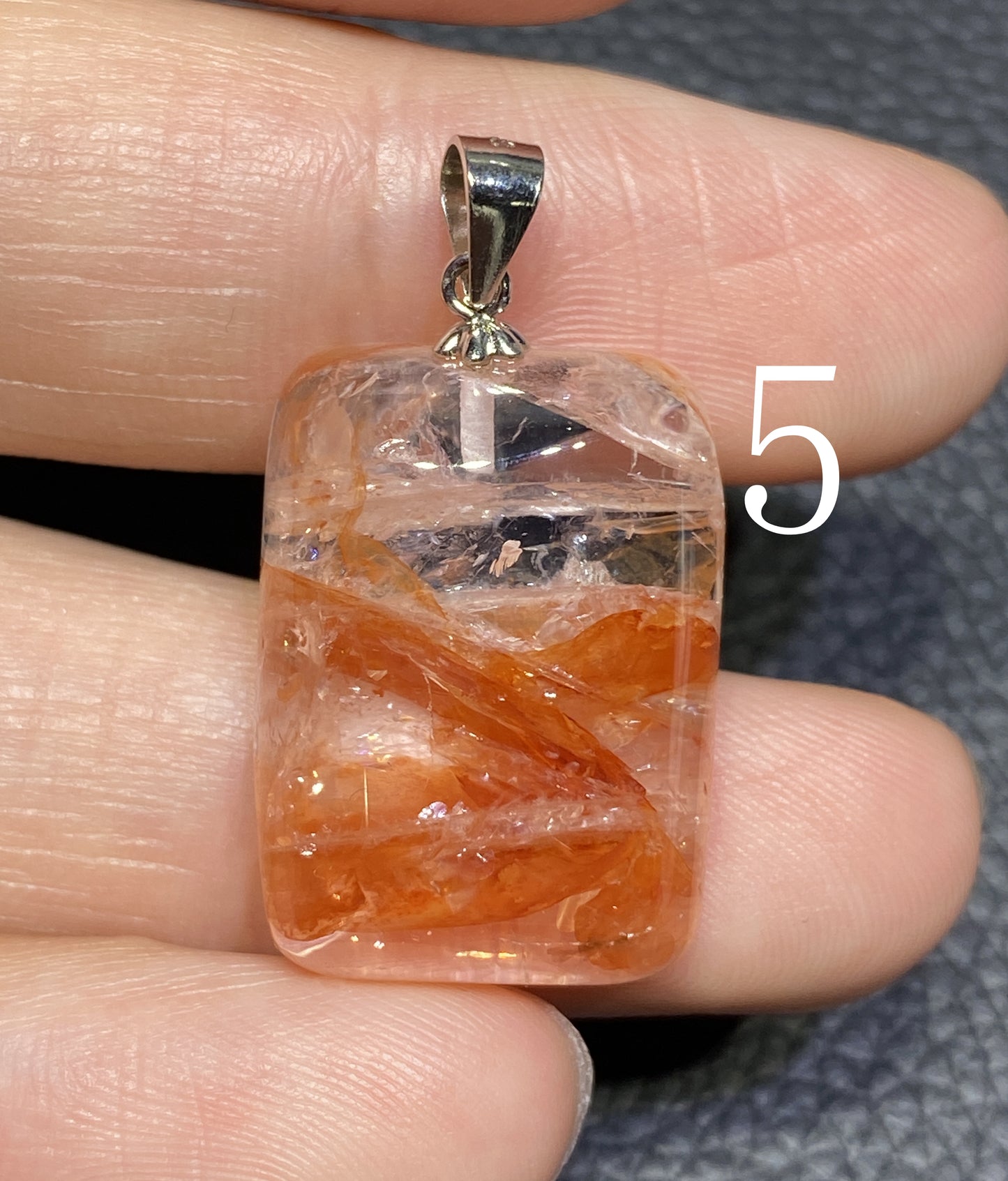 AAAA+ Natural Authentic Red Hematoid Lepidocrocite Quartz Pendant ,925 Silver Pendant,Handmade jewelry,Gemstone Jewelry ET1132