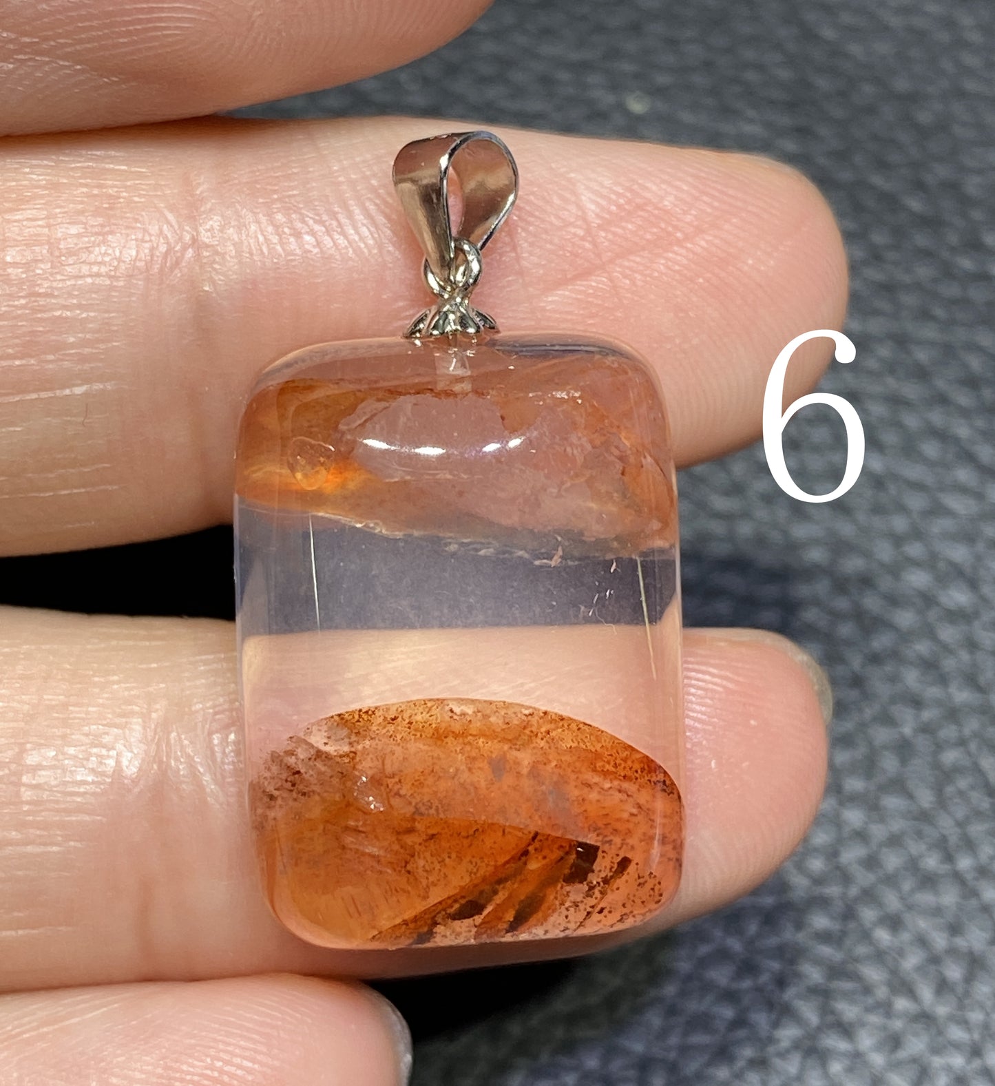 AAAA+ Natural Authentic Red Hematoid Lepidocrocite Quartz Pendant ,925 Silver Pendant,Handmade jewelry,Gemstone Jewelry ET1132