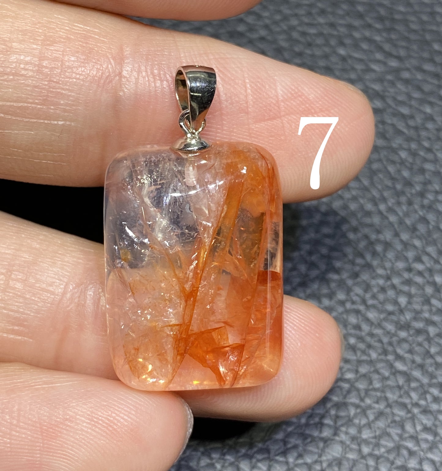 AAAA+ Natural Authentic Red Hematoid Lepidocrocite Quartz Pendant ,925 Silver Pendant,Handmade jewelry,Gemstone Jewelry ET1132