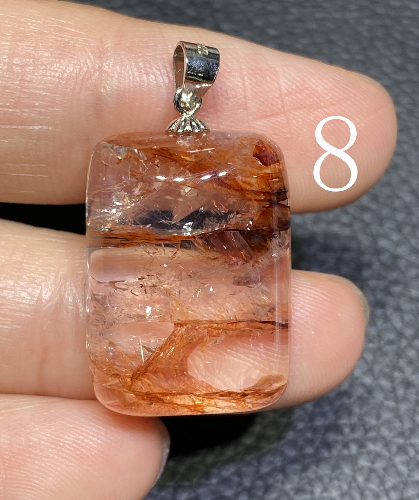 AAAA+ Natural Authentic Red Hematoid Lepidocrocite Quartz Pendant ,925 Silver Pendant,Handmade jewelry,Gemstone Jewelry ET1132