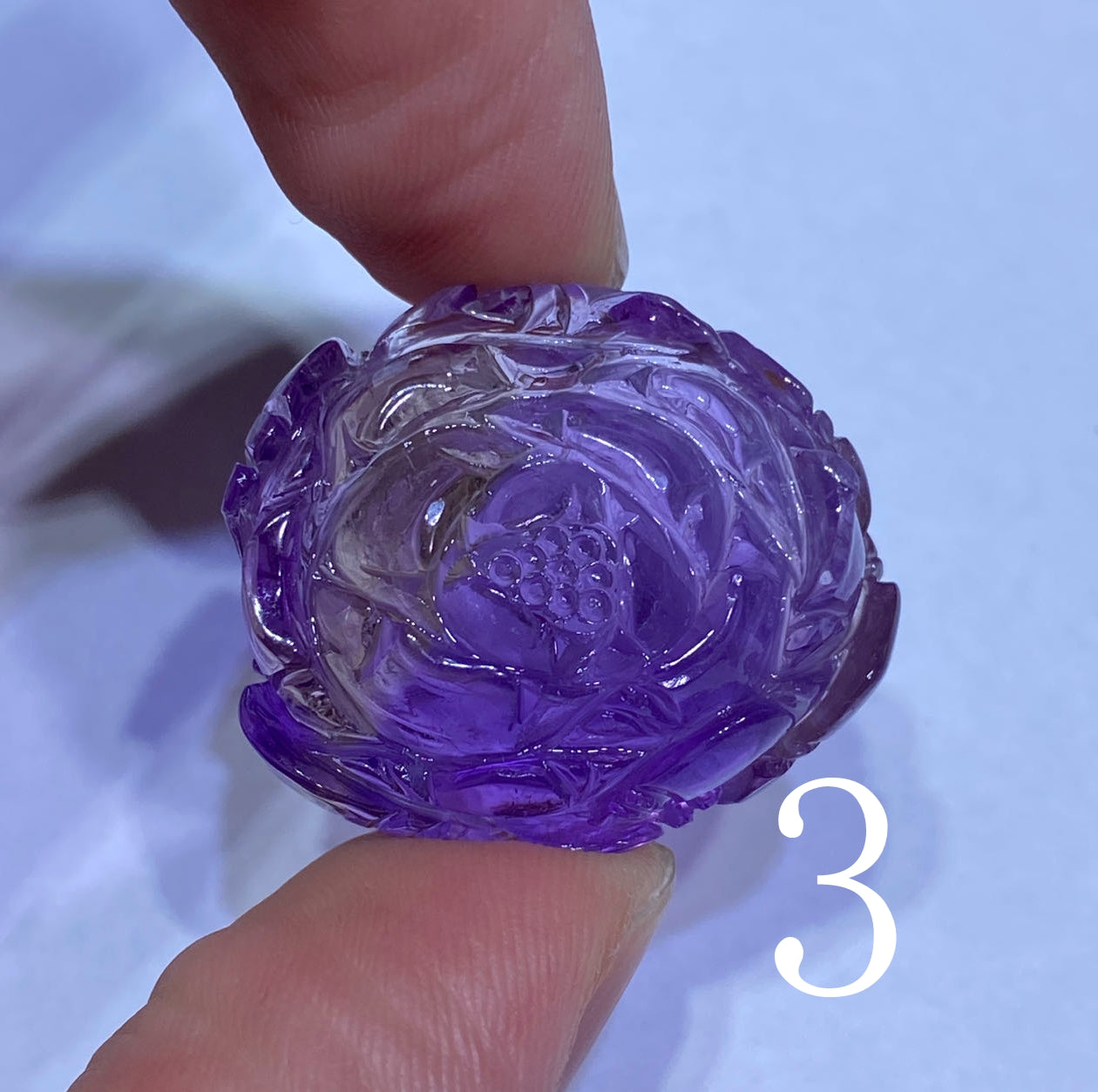 AAAA+ Natural Genuine Ametrine Pendant, Hand-carved Peony Flower Pendant, Flower Shape Pendant, Handmade Jewelry ET580