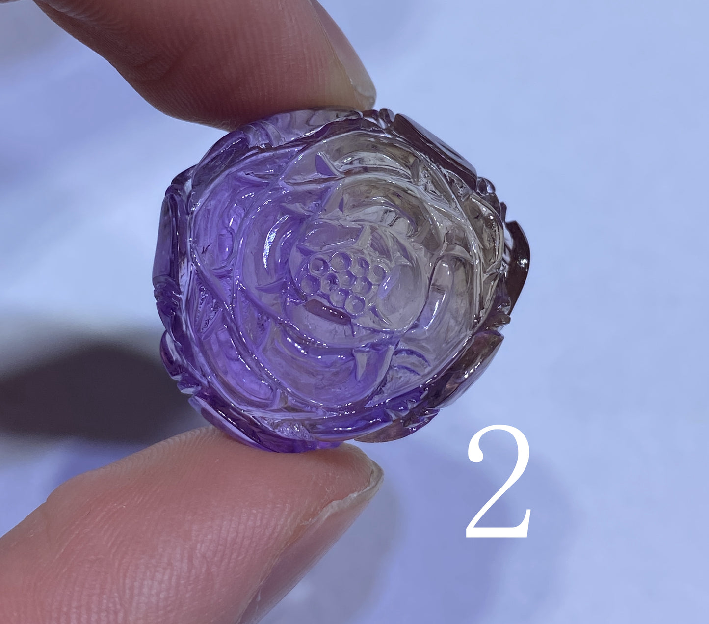 AAAA+ Natural Genuine Ametrine Pendant, Hand-carved Peony Flower Pendant, Flower Shape Pendant, Handmade Jewelry ET580