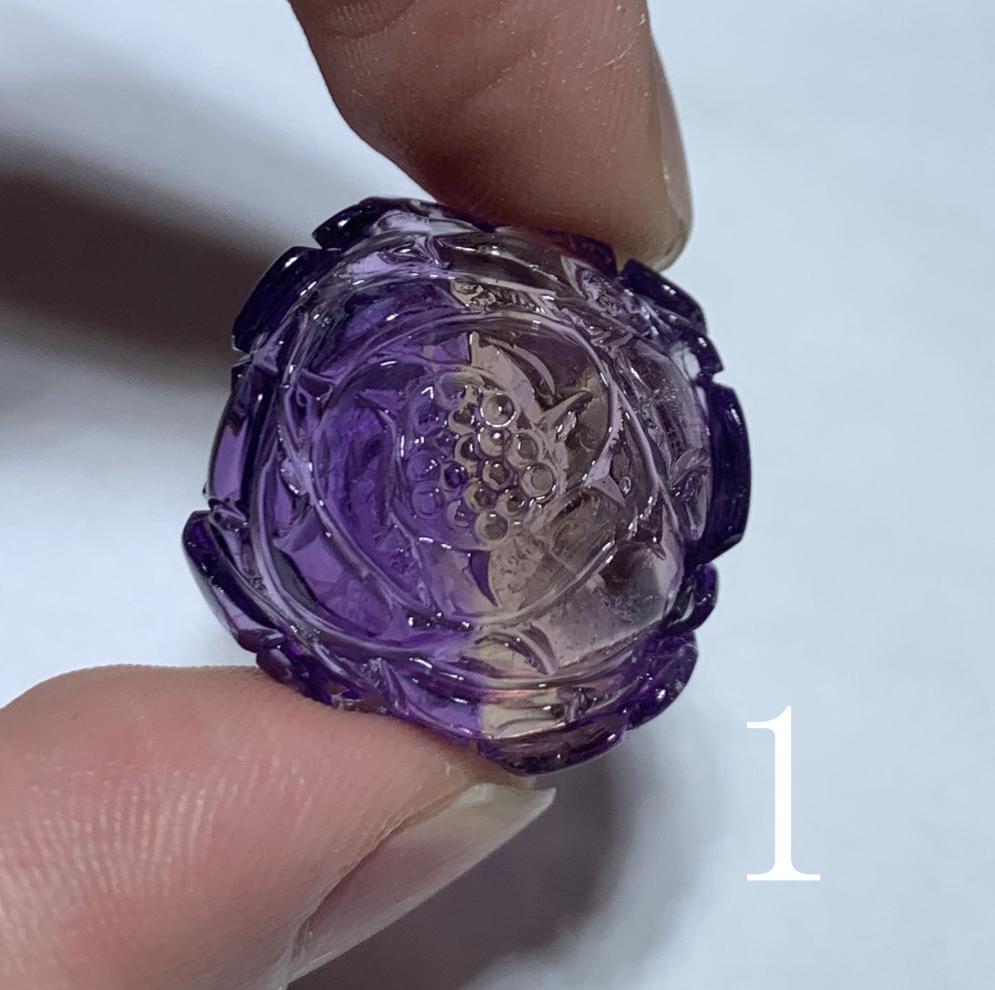 AAAA+ Natural Genuine Ametrine Pendant, Hand-carved Peony Flower Pendant, Flower Shape Pendant, Handmade Jewelry ET580