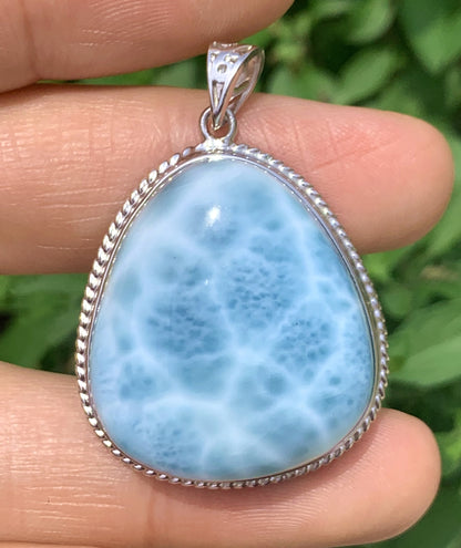 AAAA Natural Authentic Dominican Larimar Pendant,Larimar Stone,Gift For Her,Healing Stone Jewelry,Larimar Jewelry ET197