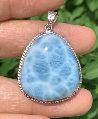 AAAA Natural Authentic Dominican Larimar Pendant,Larimar Stone,Gift For Her,Healing Stone Jewelry,Larimar Jewelry ET197