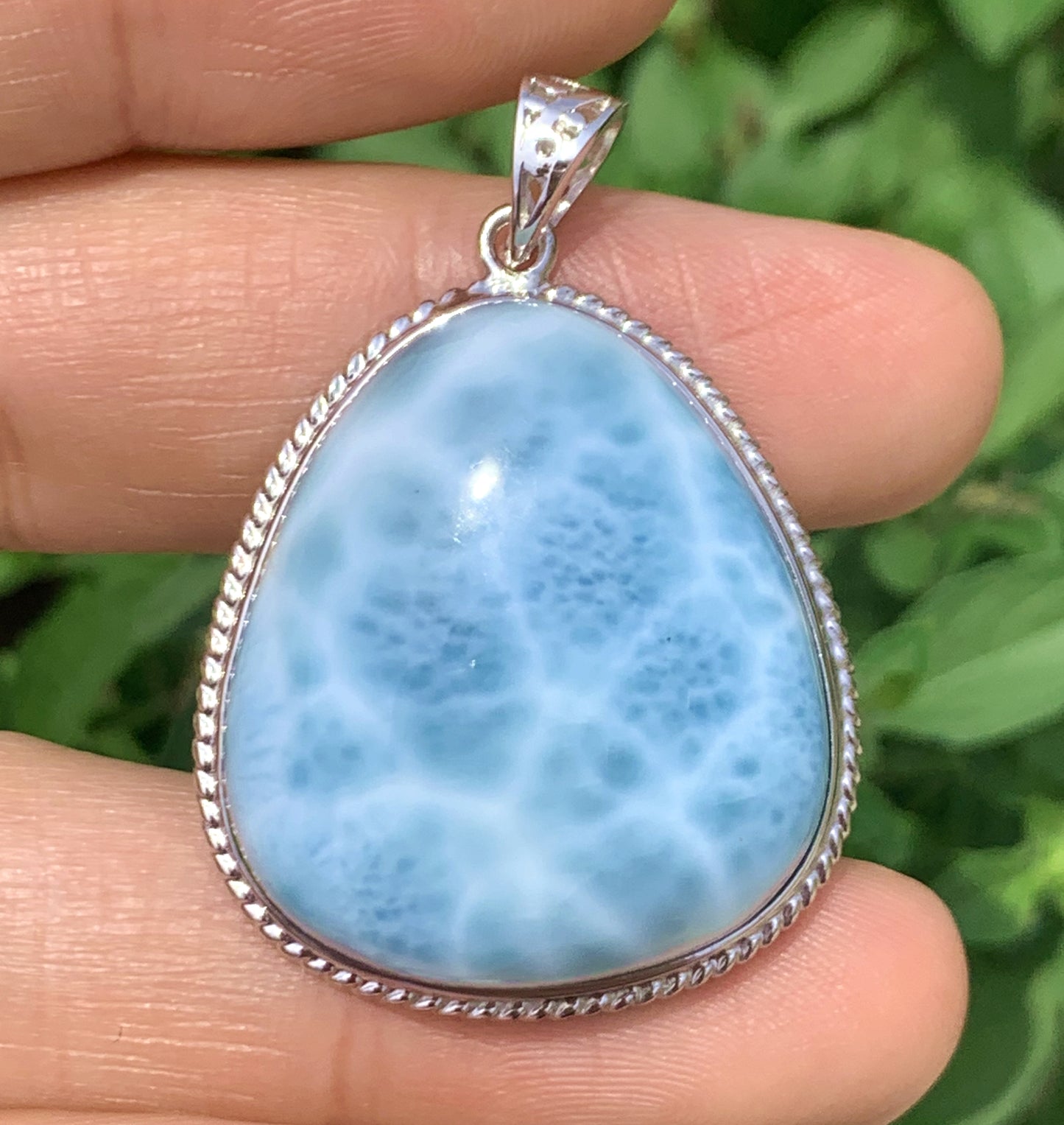 AAAA Natural Authentic Dominican Larimar Pendant,Larimar Stone,Gift For Her,Healing Stone Jewelry,Larimar Jewelry ET197