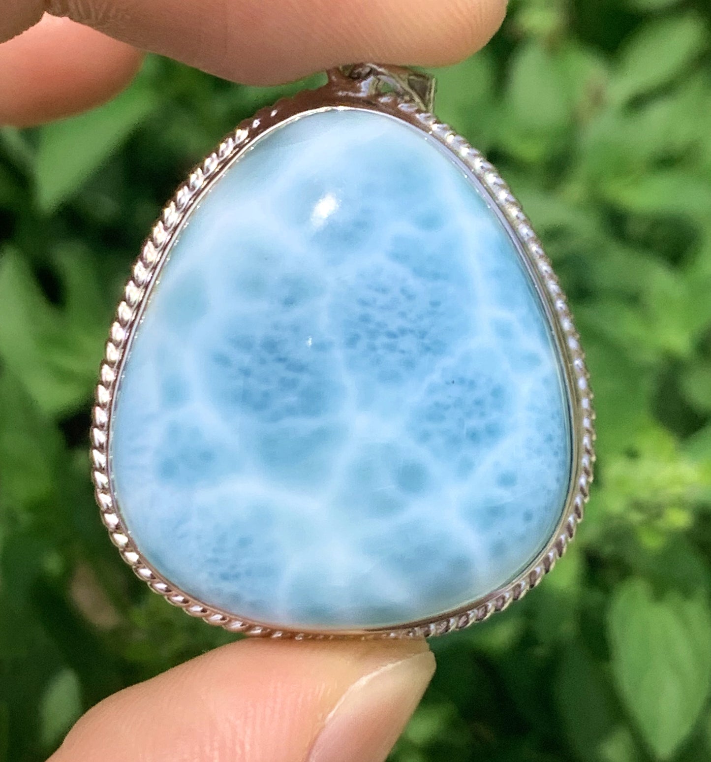 AAAA Natural Authentic Dominican Larimar Pendant,Larimar Stone,Gift For Her,Healing Stone Jewelry,Larimar Jewelry ET197