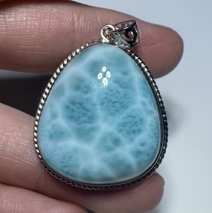 AAAA Natural Authentic Dominican Larimar Pendant,Larimar Stone,Gift For Her,Healing Stone Jewelry,Larimar Jewelry ET197