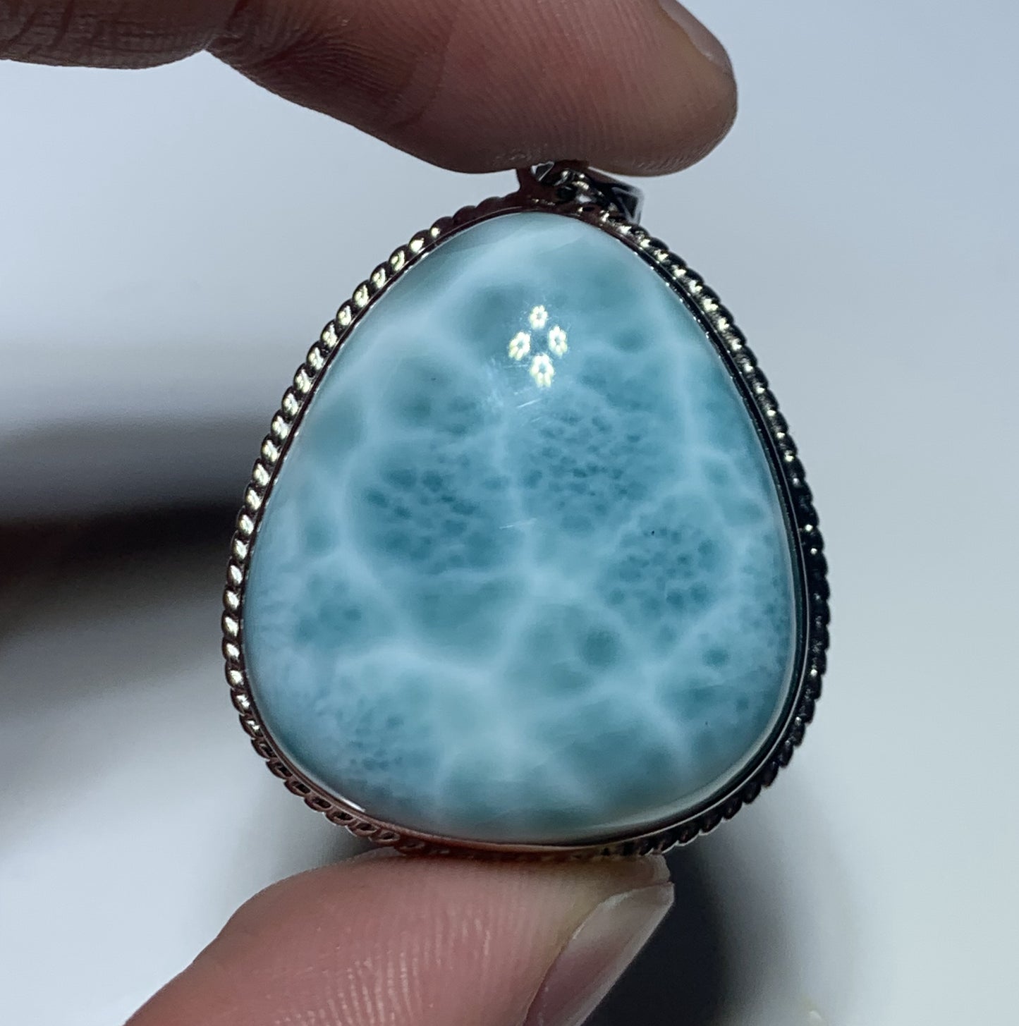 AAAA Natural Authentic Dominican Larimar Pendant,Larimar Stone,Gift For Her,Healing Stone Jewelry,Larimar Jewelry ET197