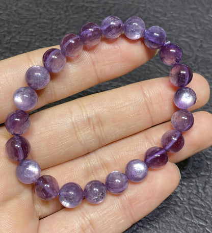 Lepidolite,AAAA+ Natural Purple Lepidolite Bracelet,8mm Ballpoint Bracelet,Best Gift For Her,Crystal Bracelet ET1142