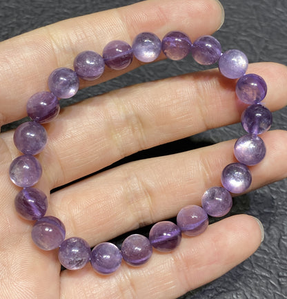 Lepidolite,AAAA+ Natural Purple Lepidolite Bracelet,8mm Ballpoint Bracelet,Best Gift For Her,Crystal Bracelet ET1142