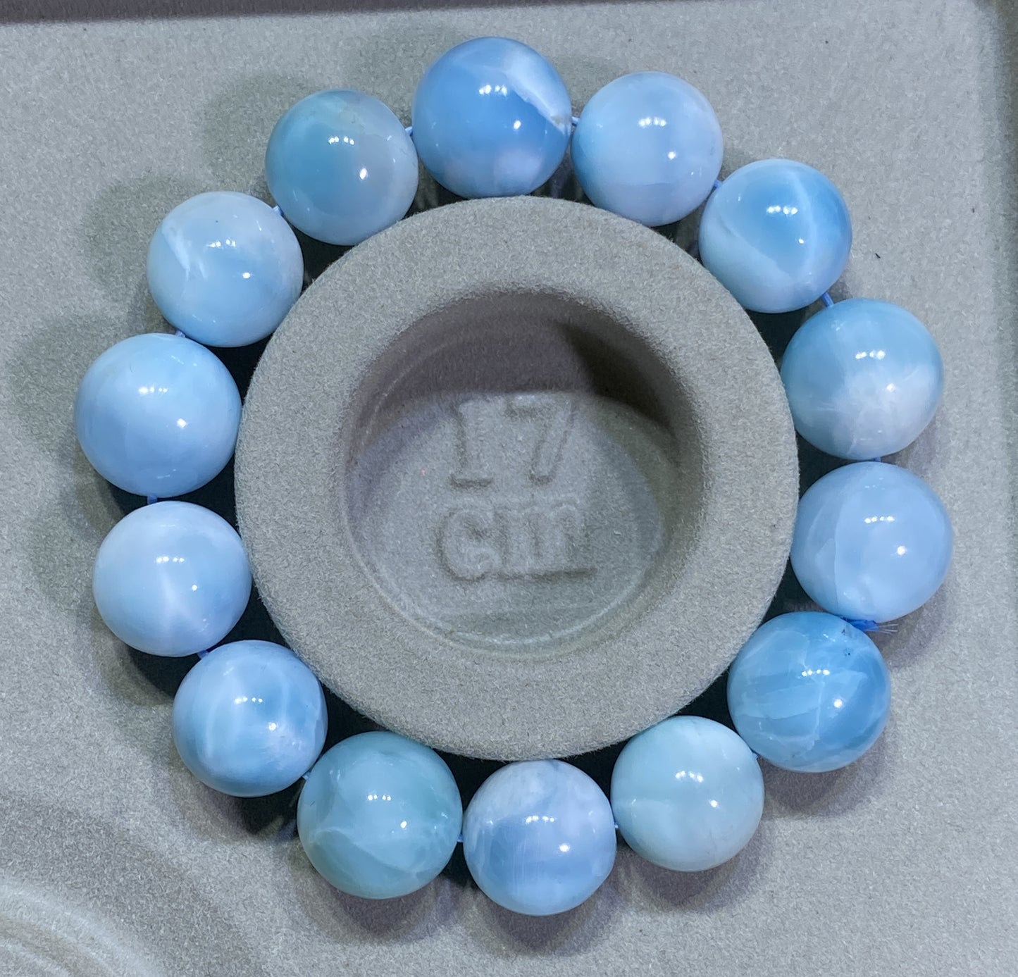 Larimar,AAA Natural Authentic Dominican Larimar Bracelect,Gems Bracelect,Crystal Bracelet,15mm Bracelect ET217