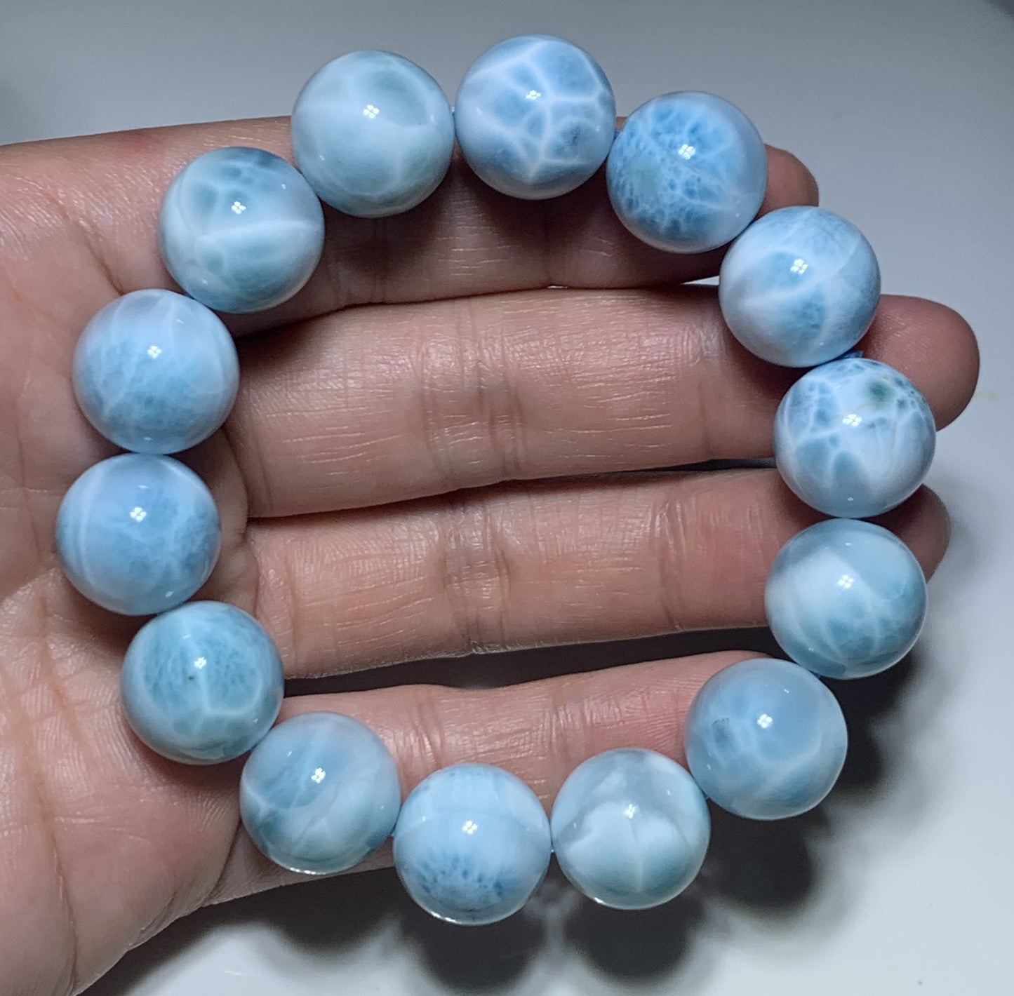 AAA+ Natural Authentic Dominican Larimar Bracelet,Gems Jewelry,Gems Bracelet,Crystal Bracelet,ET605