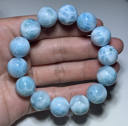 AAA+ Natural Authentic Dominican Larimar Bracelet,Gems Jewelry,Gems Bracelet,Crystal Bracelet,ET605