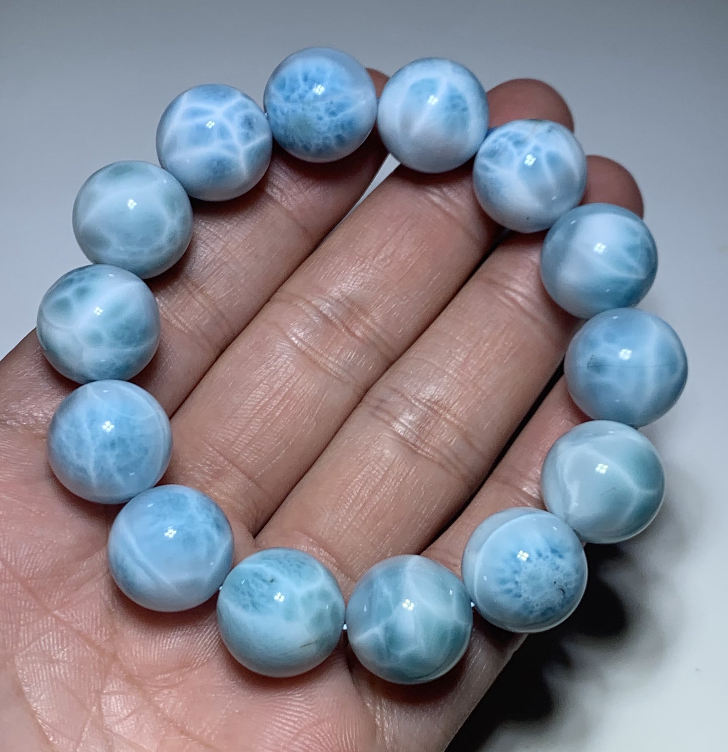 AAA+ Natural Authentic Dominican Larimar Bracelet,Gems Jewelry,Gems Bracelet,Crystal Bracelet,ET605