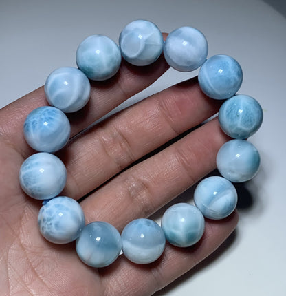 AAA+ Natural Authentic Dominican Larimar Bracelet,Gems Jewelry,Gems Bracelet,Crystal Bracelet,ET605